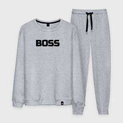 Костюм хлопковый мужской Boss по английски, цвет: меланж