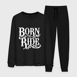 Костюм хлопковый мужской Born to ride - рожденный ездить, цвет: черный