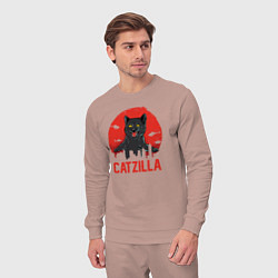 Костюм хлопковый мужской Catzilla, цвет: пыльно-розовый — фото 2