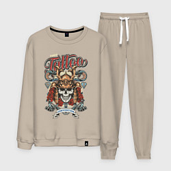 Костюм хлопковый мужской Tokio tattoo, цвет: миндальный
