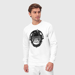 Костюм хлопковый мужской Music gorilla, цвет: белый — фото 2