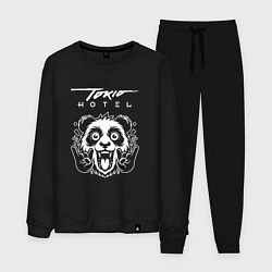 Костюм хлопковый мужской Tokio Hotel rock panda, цвет: черный