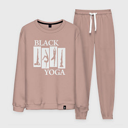 Костюм хлопковый мужской Black yoga, цвет: пыльно-розовый