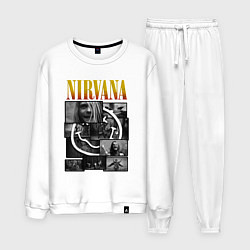 Костюм хлопковый мужской Nirvana kurt krist dave, цвет: белый