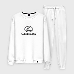 Костюм хлопковый мужской Lexus авто бренд лого, цвет: белый