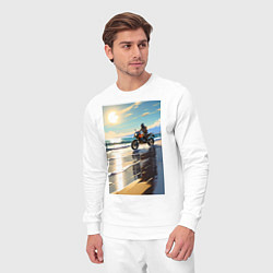Костюм хлопковый мужской On the beach, цвет: белый — фото 2