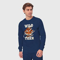 Костюм хлопковый мужской Дикий тигр арт, цвет: тёмно-синий — фото 2
