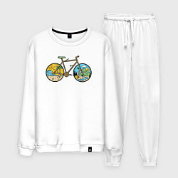 Костюм хлопковый мужской Nature bike, цвет: белый