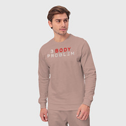 Костюм хлопковый мужской 3 body problem logo, цвет: пыльно-розовый — фото 2