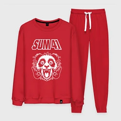 Костюм хлопковый мужской Sum41 rock panda, цвет: красный