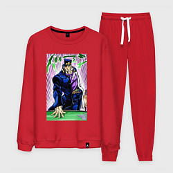 Костюм хлопковый мужской ДжоДжо ставит душу матери, цвет: красный