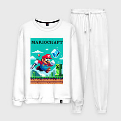 Мужской костюм Mario and Minecraft - collaboration pixel art
