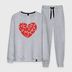 Костюм хлопковый мужской Hearts of love, цвет: меланж