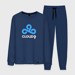 Костюм хлопковый мужской Cloud9 - pattern, цвет: тёмно-синий