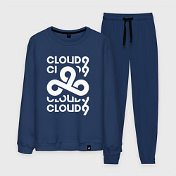 Костюм хлопковый мужской Cloud9 - in logo, цвет: тёмно-синий