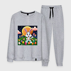 Костюм хлопковый мужской Кролик пришелец, цвет: меланж