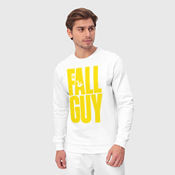 Костюм хлопковый мужской The fall guy logo, цвет: белый — фото 2