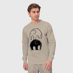 Костюм хлопковый мужской Cute elephants, цвет: миндальный — фото 2