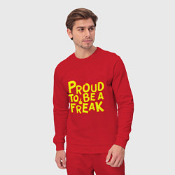 Костюм хлопковый мужской Proud to be a freak, цвет: красный — фото 2