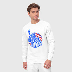 Костюм хлопковый мужской USA statue of liberty, цвет: белый — фото 2