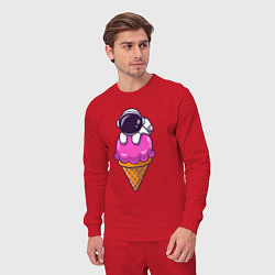 Костюм хлопковый мужской Space ice cream, цвет: красный — фото 2