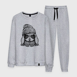 Костюм хлопковый мужской Модный зайчишка, цвет: меланж