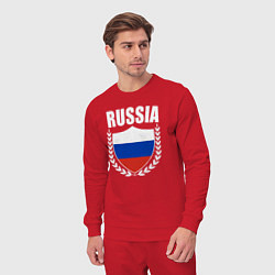 Костюм хлопковый мужской Russian flag, цвет: красный — фото 2