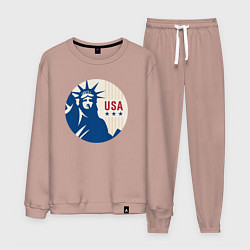 Костюм хлопковый мужской Liberty USA, цвет: пыльно-розовый