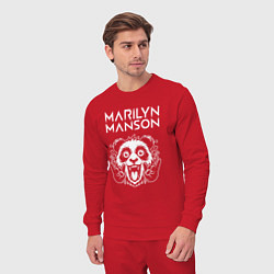 Костюм хлопковый мужской Marilyn Manson rock panda, цвет: красный — фото 2