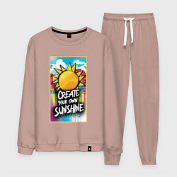 Костюм хлопковый мужской Create your own sunshine, цвет: пыльно-розовый