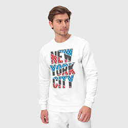 Костюм хлопковый мужской Америка Нью-Йорк, цвет: белый — фото 2