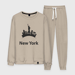 Костюм хлопковый мужской New York mood, цвет: миндальный