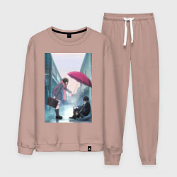 Костюм хлопковый мужской Хиёри Ики Ято, цвет: пыльно-розовый