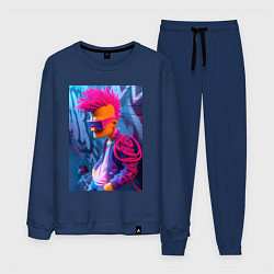 Костюм хлопковый мужской Bart Simpson - punk, цвет: тёмно-синий