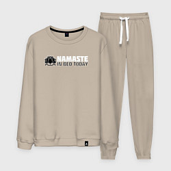 Костюм хлопковый мужской Намасте сегодня в постели, цвет: миндальный
