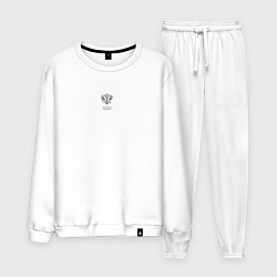 Костюм хлопковый мужской Герб России - я патриот, цвет: белый