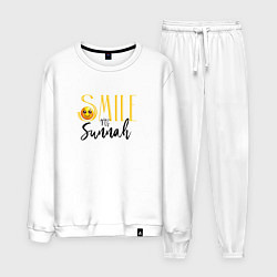 Костюм хлопковый мужской Smile its sunnah, цвет: белый