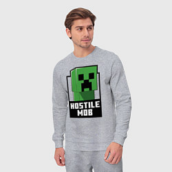 Костюм хлопковый мужской Minecraft hostile mob, цвет: меланж — фото 2