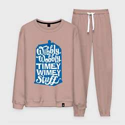 Костюм хлопковый мужской Timey stuff, цвет: пыльно-розовый