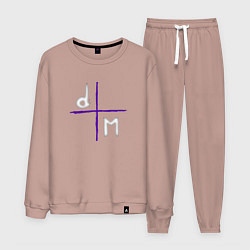 Костюм хлопковый мужской Depeche Mode - Logo devotional, цвет: пыльно-розовый