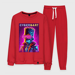 Костюм хлопковый мужской Cyber Bart - neon glow ai art fantasy, цвет: красный