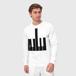 Костюм хлопковый мужской Fuck your music!, цвет: белый — фото 2