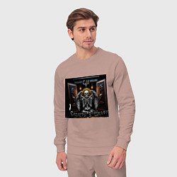 Костюм хлопковый мужской Сингл Скелеты в шкафу, цвет: пыльно-розовый — фото 2