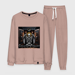 Костюм хлопковый мужской Сингл Скелеты в шкафу, цвет: пыльно-розовый