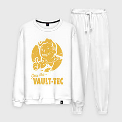 Костюм хлопковый мужской Vault boy like print, цвет: белый