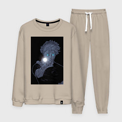 Костюм хлопковый мужской Магическая битва Сатору Годзё сильнейших маг, цвет: миндальный