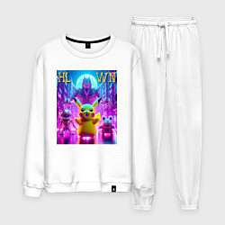 Костюм хлопковый мужской Monster Pikachu - halloween fantasy, цвет: белый