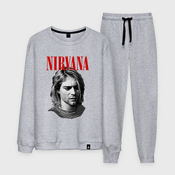 Костюм хлопковый мужской Nirvana kurt donald cobain, цвет: меланж