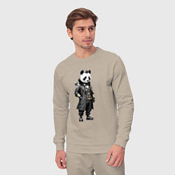 Костюм хлопковый мужской Панда стимпанк, цвет: миндальный — фото 2