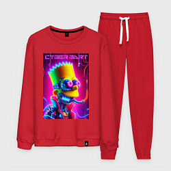 Костюм хлопковый мужской Cyber Bart - neon glow fantasy, цвет: красный